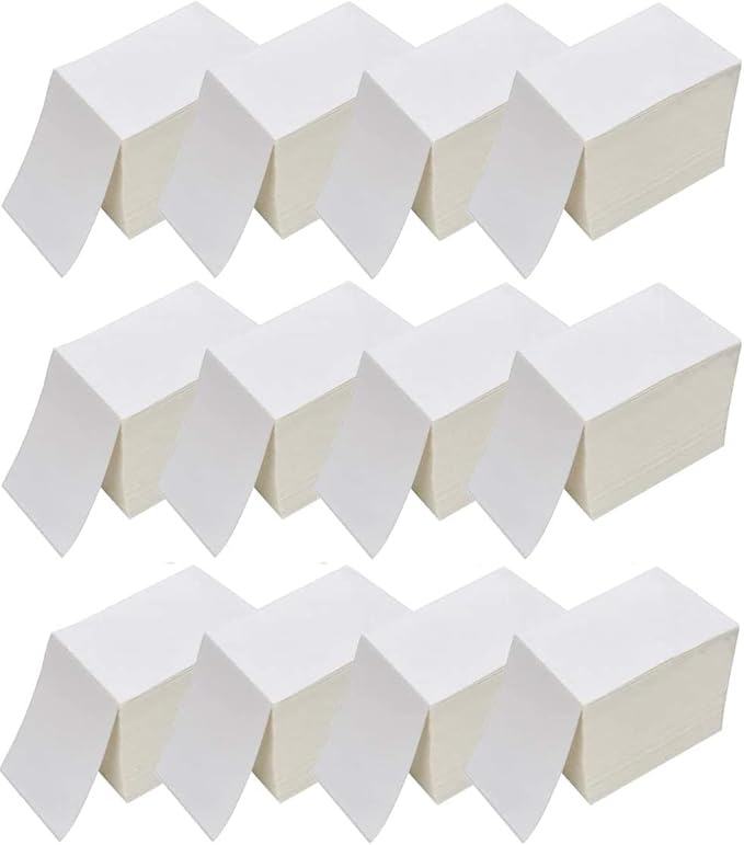 4 x 6 Thermal Shipping Labels, 12000 Fanfold Labels for FedEx Shipping Label, Competible with Direct Thermal Label Printer (12 Stack- 12000 Paper)