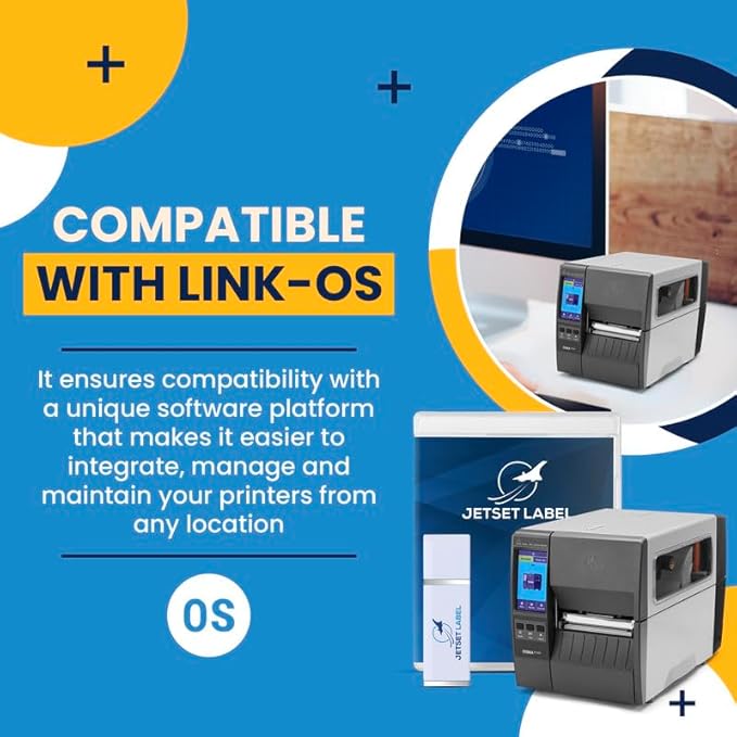 Zebra ZT231 (Zebra ZT230 Replacement) | Thermal Transfer & Direct Thermal 203 DPI | ZT23142-T01000FZ | USB, Serial, Ethernet, Bluetooth Connectivity, Tear Bar | Includes Jetset Software