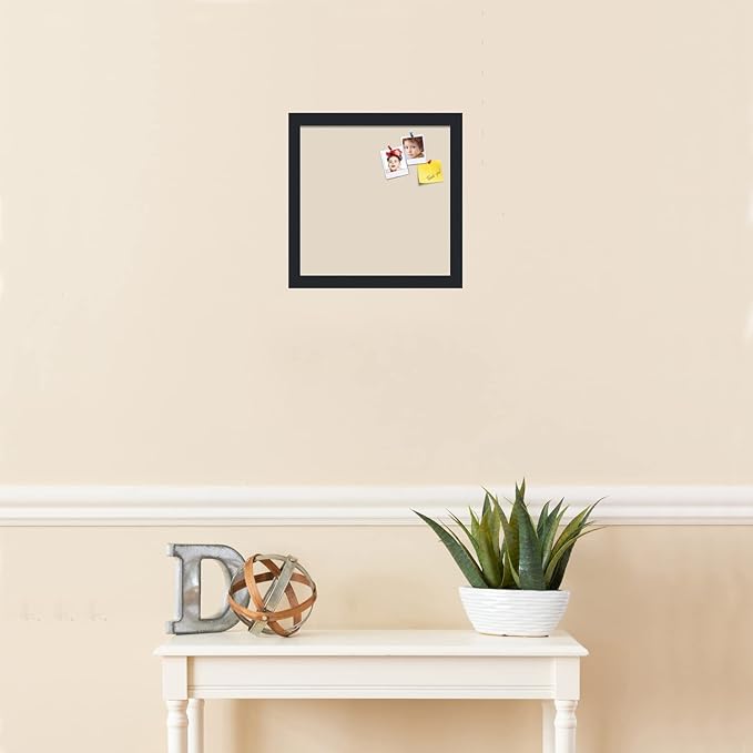 PinPix 12x12 Inch Cork Bulletin Board. This Decorative Framed Pin Board Comes with Desert Pastel Design and a Satin Black Frame. Ideal for Home Office Decor or Message Board (PinPix-1815)