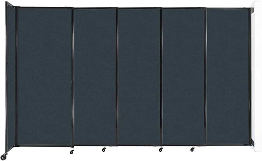 Wall-Mounted Sliding StraightWall Room Divider | Adjustable Widths | Locking Wheels | Room Separator | Up to 11'3" Wide x 6'10" Tall Blue Spruce Fabric Panels