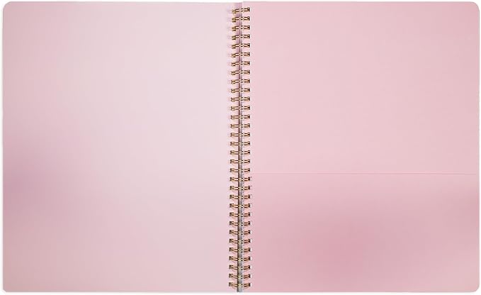 ban.do Metallic Rough Draft Large Spiral Notebook, 11" x 9" with Pockets and 160 College Ruled Pages, Pearlescent