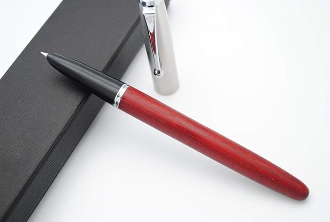 JINHAO 51A Wooden Fountain Pen Steel Cap (Rosewood, Extra Fine Nib 0.38mm)