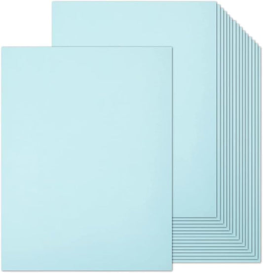 100 Sheets Light Blue Cardstock 8.5 x 11 Pastel Paper, Goefun Blue Card Stock Printer Paper for Wedding Invitations, Menus, Crafts, DIY Cards