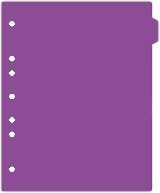 Carstens - Heavy Duty Plastic Ring Binder Dividers, Side Tab, 1/9 Cut, Tab 2 Position, US Letter, Purple, Case of 50, (2618-22CS) - Ideal Medical Chart Dividers or Index Tabs for 3 Ring Binders