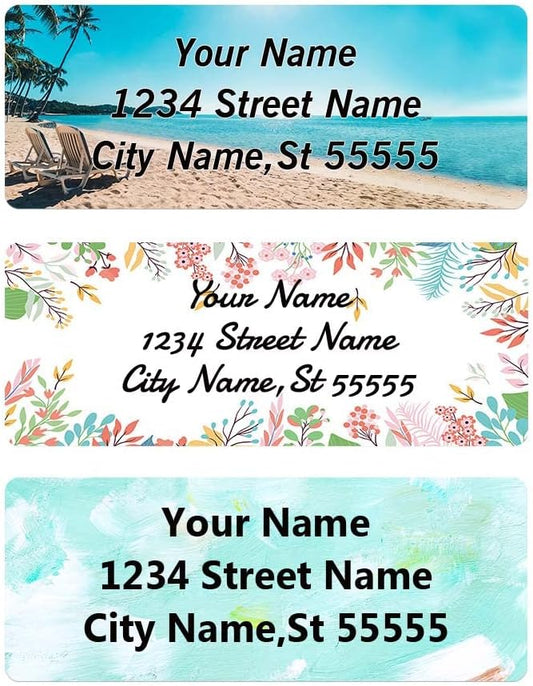 Return Address Labels - Personalized Address Labels, Custom Address Labels Colorful Patterns, Can Be Used for Box, Paper, Plastic, Glass, Metal (2.6x1 Inch, Set of 220, Glossy Vinyl)