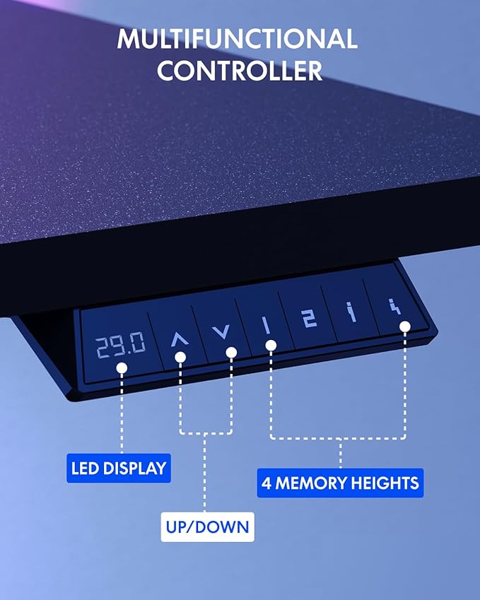 FLEXISPOT 79 x 32 Inch Large Standing Desk, Stand Up Desk with Splice Board, Rising Desks for Home Office, Office Desk with Cup Holder and Headphone Hook (Black Frame + Black Top, 2 Packages)