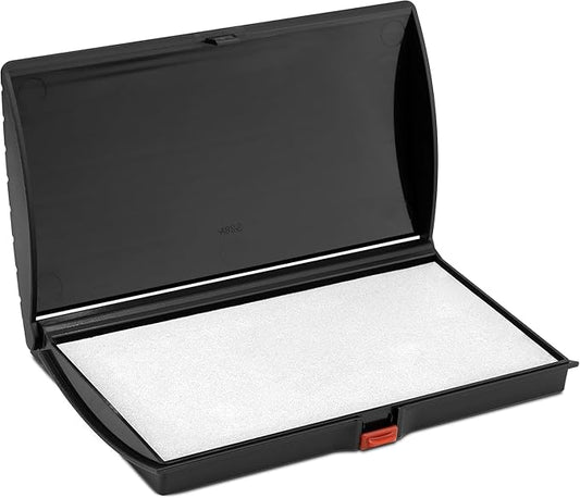 Large Premium Dry (No Ink) Stamp Pad - 3" by 6" - Quality Felt Pad - Case with Closing snap