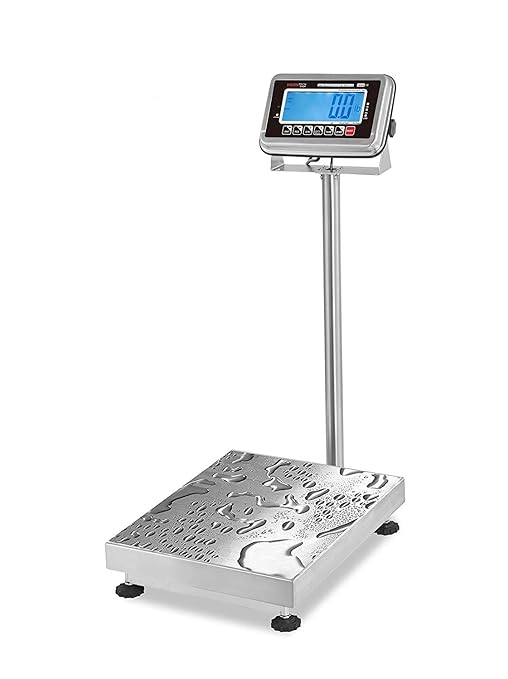 VisionTechShop TBWS-500 Washdown Stainless Steel Bench Scale, Lb/Kg/Oz Switchable, 500lb Capacity, 0.1lb Readability, NTEP Legal for Trade