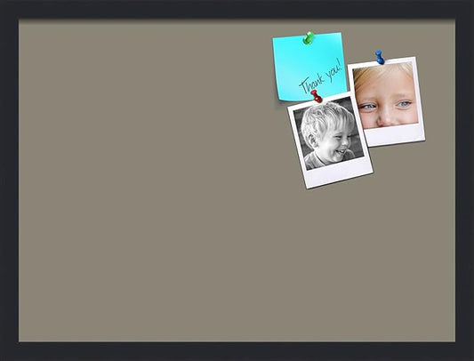 PinPix 23x17 Inch Cork Bulletin Board. This Decorative Framed Pin Board Comes with Pewter Design and a Satin Black Frame. Ideal for Home Office Decor or Message Board (PinPix-1812)