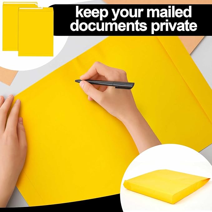 15 Pcs 14 x 18 x 2 Inch Large Expandable Catalog Envelopes Manilla Kraft Peel and Seal Envelopes Light Large Mailing for Office Home Documents Magazines Photos Storage Organizing
