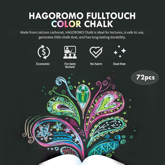 Hagoromo Fulltouch Color Chalk 1 Box [72 Pcs/Yellow Green]