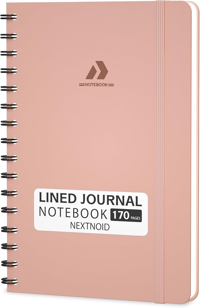 Lined Spiral Journal Notebook For Men & Women - A5 Journal 170 Pages, Hardcover Notebooks for Work & Note Taking, College Ruled Journals for Writing - Pink