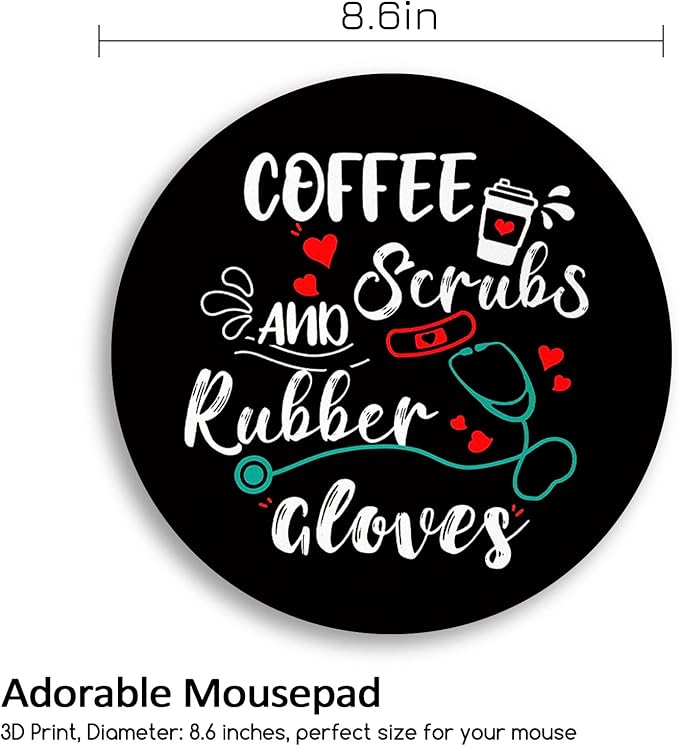 Funny Round Mouse Pad, Small Mousepad with Non-Slip Rubber Base, Stitched Edge Mouse Pads Mat for Desk Wireless Computer Mouse Office Laptop Home Gaming Men Women, 8.6 x 8.6 Inch