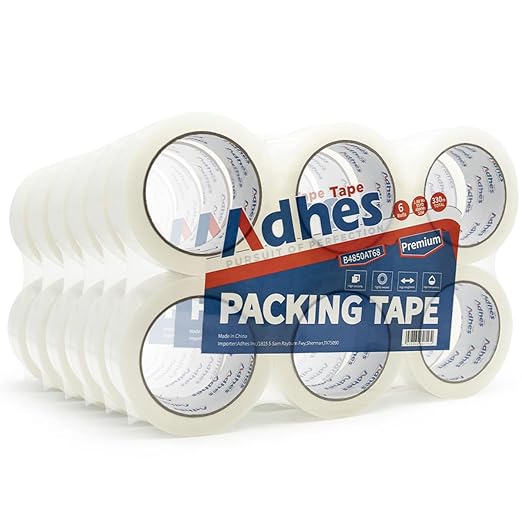 ADHES Heavy Duty Packing Tape, 36 Rolls, 1.88 Inch x 55 Yards, 2.7 mil Clear Shipping Tape Strong & Durable Package Tape for Shipping, Moving, Mailing and Sealing