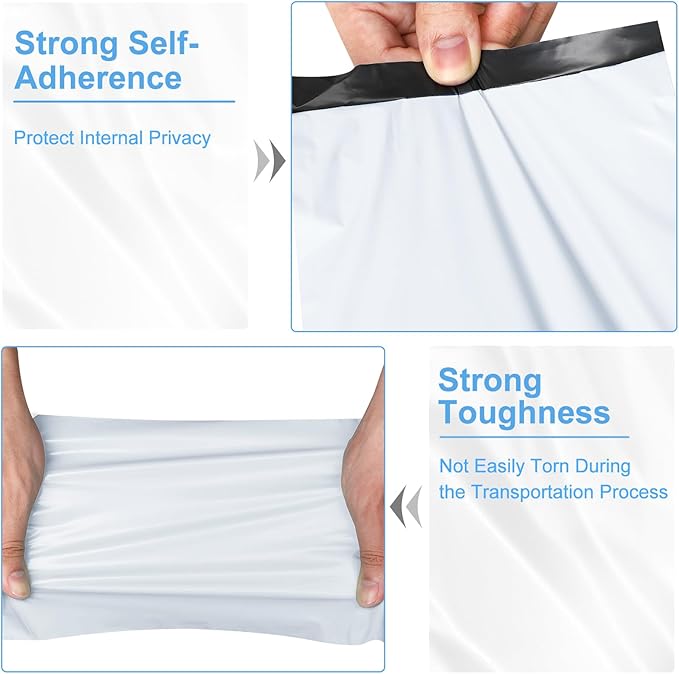 120-Piece White Poly Mailers - 6x9 Inch Shipping Envelopes with Self-Adhesive Seal, Waterproof and Tear-Proof Postal Bags