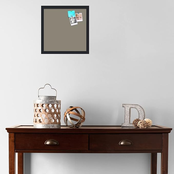 PinPix 15x15 Inch Cork Bulletin Board. This Decorative Framed Pin Board Comes with Pewter Design and a Satin Black Frame. Ideal for Home Office Decor or Message Board (PinPix-1812)