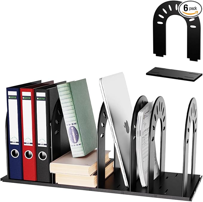 File Organizer,Desk Organizer,Binder Organizer for Desk, Mail Organizer,Adjustable Vertical Magazine File Holder for Office School & Classroom (black)