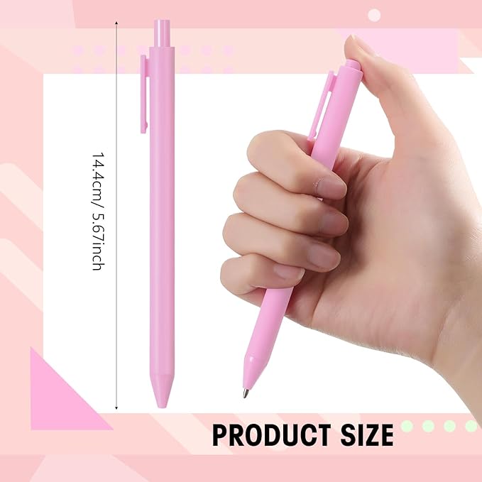Fulmoon 25 Pcs Ballpoint Pens Bulk Retractable Comfortable Writing Pens Cute Back to School Supplies in Medium Point 1.0 mm for Teacher Student Bridal Shower Baby Shower (Light Pink)