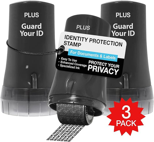 Guard Your ID Advanced 2.0 Rollers Identity for Theft Address Eraser and Security Prevention (Regular 3-Pack, Black)