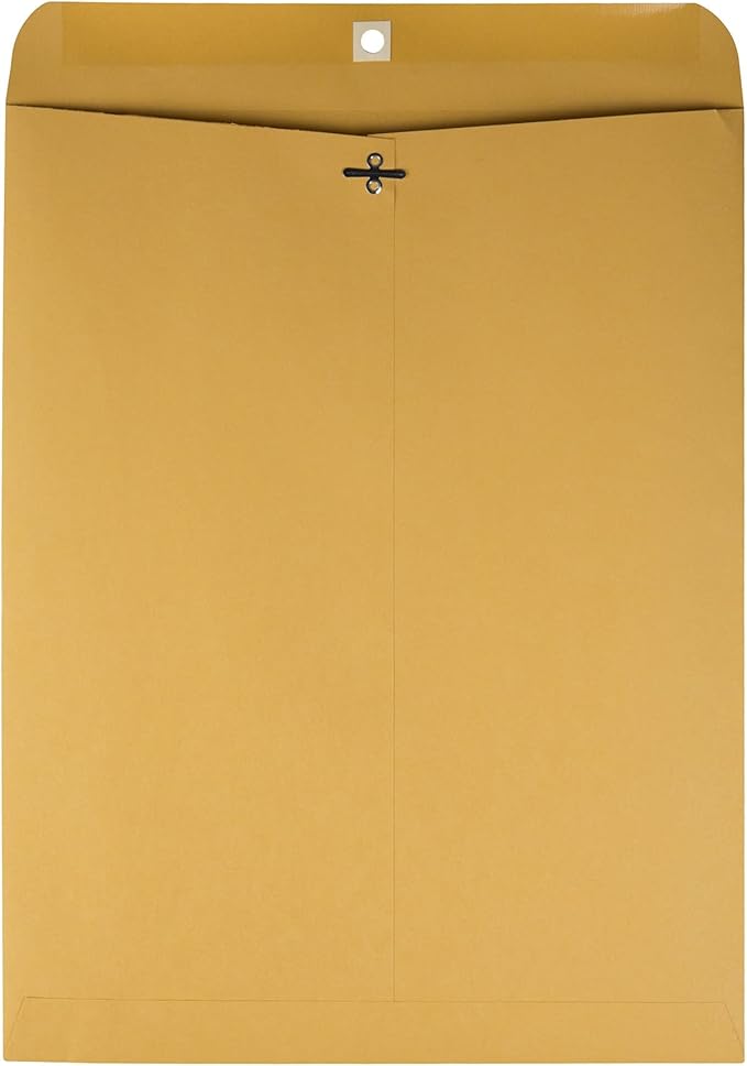 Quality Park 12 x 15-1/2 Clasp Envelopes, Clasp and Gummed Closures, for Oversized Papers & 6 x 9 Clasp Envelopes, Clasp and Gummed Closures for Storing or Mailing