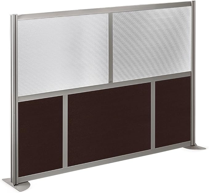 NBF Office Partitions - Cubicle Privacy Panel Wall Divider - Modern Room Separator with Quick Assembly - Indoor Laminate Free Standing Portable Room Divider Panel - 52" H x 73" W (Espresso)