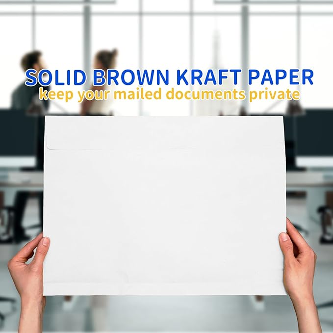 20 Pcs 12 x 16 x 1.6 Inch Large Expandable Catalog Envelopes Manilla Kraft Peel and Seal Envelopes Light Large Mailing for Office Home Documents Magazines Photos Storage Organizing (White)