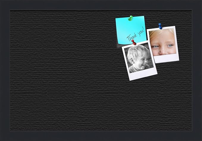 PinPix 18x12 Inch Cork Bulletin Board. This Decorative Framed Pin Board Comes with Desert Pastel Design and a Satin Black Frame. Ideal for Home Office Decor or Message Board (PinPix-1815)