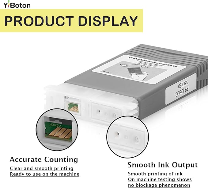 High Yield PFI-030 PFI030 Ink Cartridges Replacement for Canon PFI-030MBK PFI-030BK PFI-030C PFI-030M PFI-030Y Ink Tank Cartridge Compatible for Canon ImagePrograf TA-20 TA-30 TM-240 TM-340 Printer