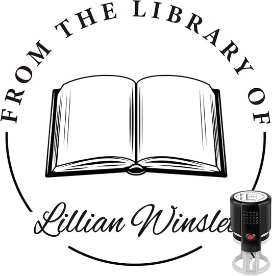 Custom Self-Inking Stamps | Personalized Book Stamp Gift for Book Lovers | 5 Ink Colors (Style04)