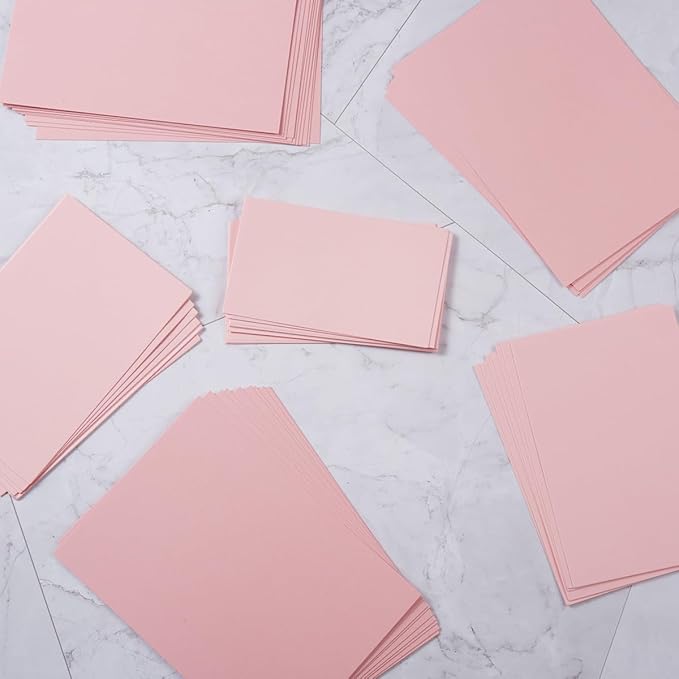 50 Sheets Blank Cardstock Paper 250 GSM Thick Heavy Cards Stock for DIY Art Projects, Card Making, Postcards, Greeting Cards, Birthday Party, Wedding Invitation (Pink, 5x7 inches)