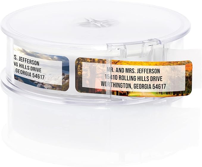 Breathtaking Landscape Rolled Address Labels / 250 Personalized Return Address Labels/Designer Address Stickers in Elegant Plastic Dispenser