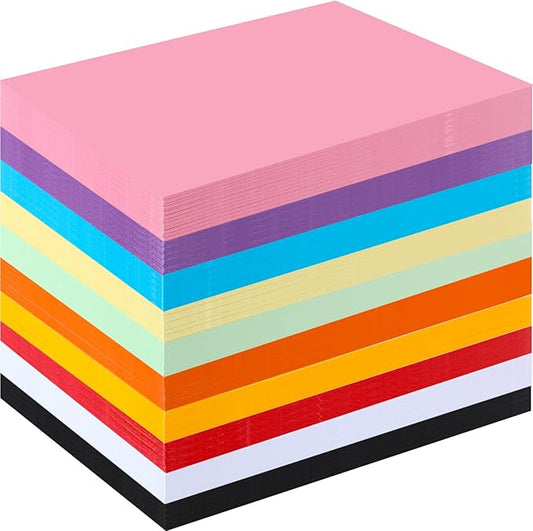Harloon 500 Sheets Construction Paper Bulk Heavyweight A4 Size Thick Construction Paper Cardstock for DIY Craft Supplies(180 Gsm,Multi Colors)