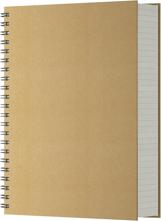 EUSOAR College Ruled Notebook, 1 Pack A4 8.3"x11.2" Hardcover Spiral Lined Journal Writing Pads, 240 Pages(120 Sheets) Professional Notebook for DIY Note Taking School Business Work Office Diary