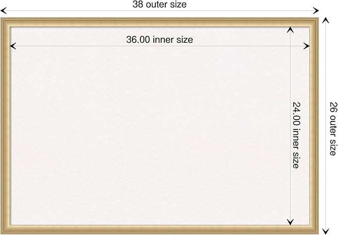 Amanti Art White Cork Board for Wall, 26x38 Vision Board with Gold Frame, Large Corkboard Office Decor for Home Organization, Casual Corkboard Pinboard to display items for home organization