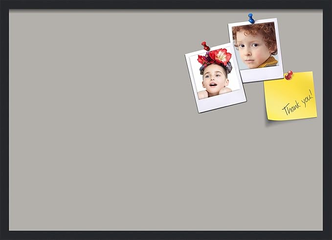 PinPix 34x24 Inch Cork Bulletin Board. This Decorative Framed Pin Board Comes with Dark Stone Design and a Satin Black Frame. Ideal for Home Office Decor or Message Board (PinPix-1808)