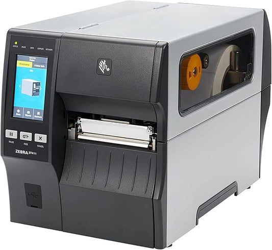 Zebra ZT411 203 DPI | Thermal Transfer & Direct Thermal | ZT41142-T010000Z Industrial Printer | Width 4 Inches Features Serial, USB, Ethernet & Bluetooth Connectivity | Includes Jetset Software