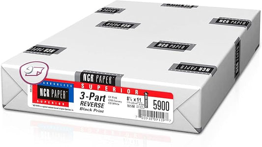 NextDayLabels - Superior Carbon-less NCR, Pre Collated Paper, 500 Sheets Per Pack (8-1/2" x 11" 3 Part Reverse, #5900)