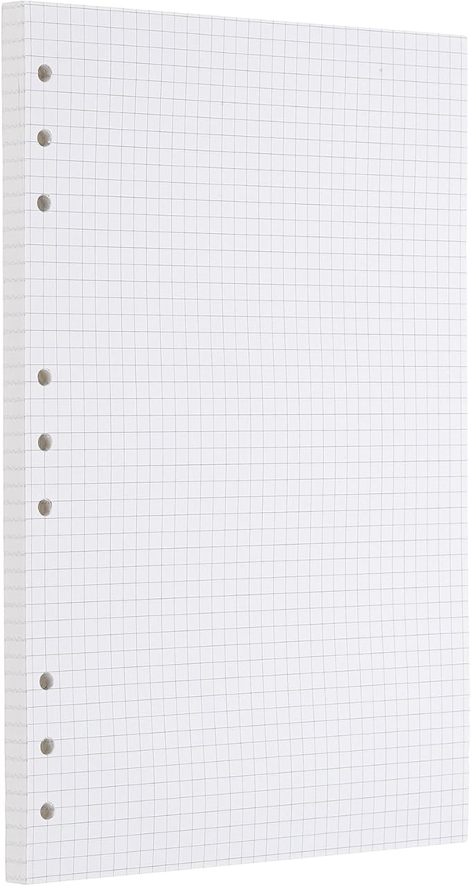 PATIKIL Grid Refill Paper 9-Ring Binder Loose Leaf Planner Filler Paper Planner Inserts, 80 Sheets/160 Pages, Lined