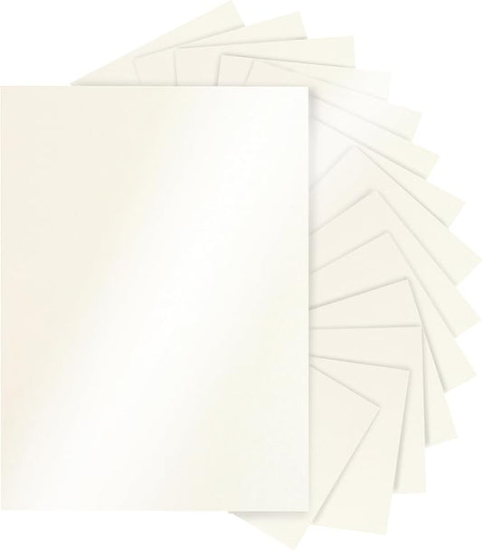 28 Sheets Cream Shimmer Cardstock 8.5 x 11 Off White Paper, 92lb Heavyweight Glossy Paper Card Stock for DIY Cards Making, Business Cards, Wedding Invitations, School Crafting, Menus