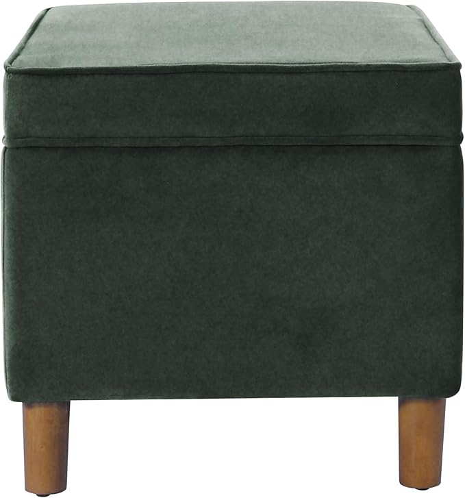 Home Decor | Dinah Collection Modern Storage Ottoman | Ottoman with Storage for Living Room & Bedroom(Loden Green Velvet)