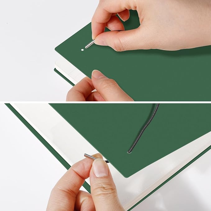 AHGXG Bullet Dotted Journal - Dot Grid Spiral Notebook 8.5" x 11", A4 Large Dotted Notebook, 100 GSM Thick Paper, Waterproof Plastic Cover Journals for Bullet Journaling, Sketching, Green