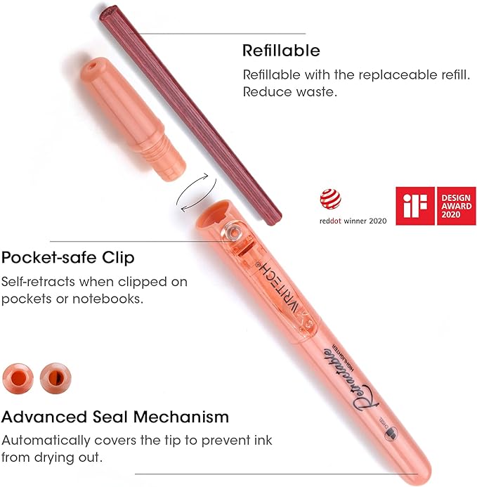 WRITECH Retractable Highlighters Assorted Colors: Chisel Tip Click Aesthetic Highlighter Marker Pens Pack Multi Colored Ink No Bleed Smear for Highlighting Journaling (6ct Vintage)