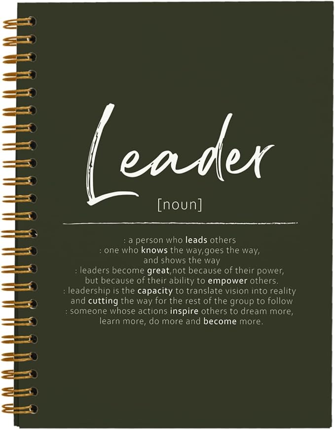 OXW Leadership Gifts Notebook Journal, Leader Gifts for Women Men, Office Notebook for Work, Thank You Gifts for Leader Mentor Boss Supervisor, Olive Green Spiral Notebook 5.5 x 8.3