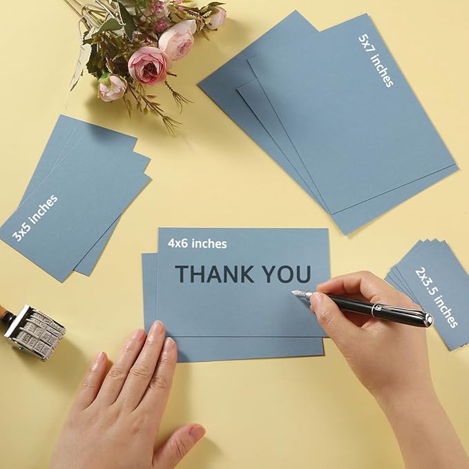 50 Sheets Blank Cardstock Paper 250 GSM Thick Heavy Cards Stock for DIY Art Projects, Card Making, Postcards, Greeting Cards, Birthday Party, Wedding Invitations (Dusty-Blue, 4x6 inches)