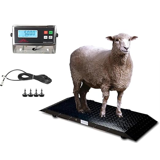 Liberty LS-920-2k Industrial Portable Floor Scale for Small Animal, Platform 50" x 20" / up to 2000 lbs (Made in USA) Scale + Cage System