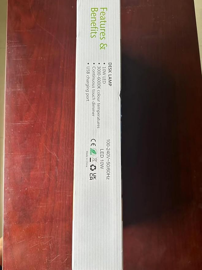 JKSWT Desk Lamp, for Eye Care, Dimmable Table Lamp with 5 Colour Modes, 72 LEDs with USB Charging Port, Touch Control and Memory Function, Office Lamp