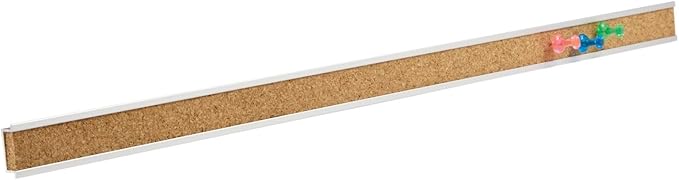 Quartet Bulletin Bar Strip, Cork Board, 36" x 1", Classroom, Office, Cubicle, Aluminum Frame (2005)