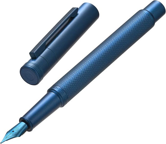 Hongdian 1851 Dark Blue Forest Fountain Pen Medium Nib, Classic Design with Converter and Metal Pen Case