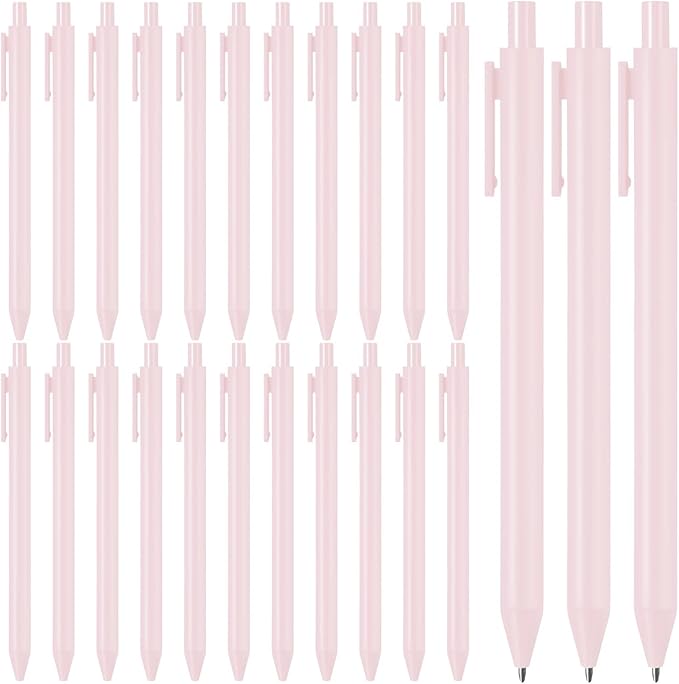 Fulmoon 25 Pcs Ballpoint Pens Bulk Retractable Comfortable Writing Pens Cute Back to School Supplies in Medium Point 1.0 mm for Teacher Student Bridal Shower Baby Shower