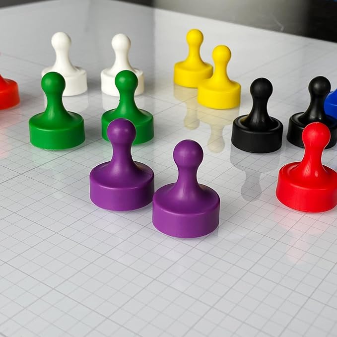 GLASSBOARD STUDIO Powerful Neodymium Magnets, Pawn-Shaped - Strong Fridge/Refrigerator and Whiteboard Magnet, Ideal for Office, Kitchen, Crafts - Rare Earth, Heavy Duty (3, Lemonade Yellow)